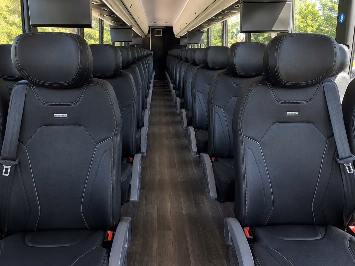 pleasanton charter bus interior