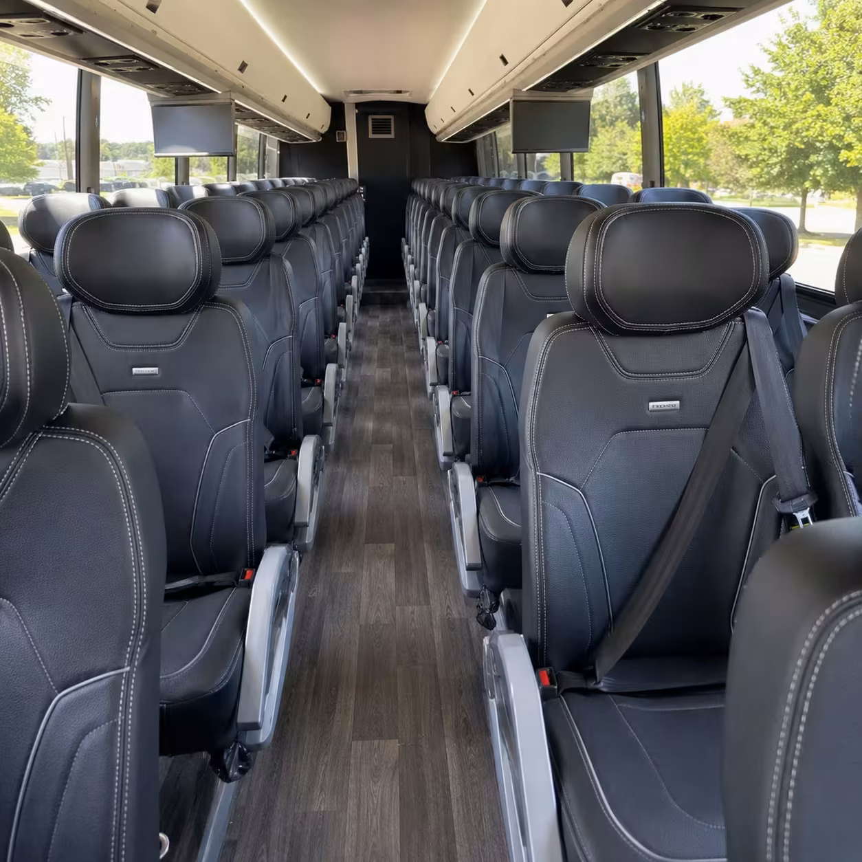 pleasanton charter bus rental interior