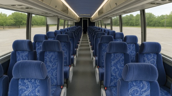 pleasanton 50 passenger charter bus inside