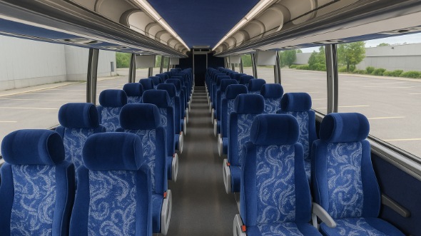 pleasanton 54 passenger charter bus inside