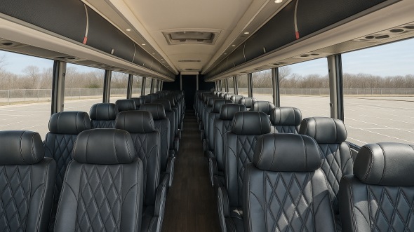pleasanton 56 passenger charter bus inside